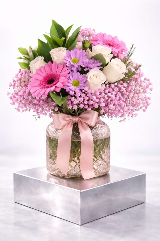 BLUSHING BEAUTY LUXURY MODERN  DESIGN IN GLASS 