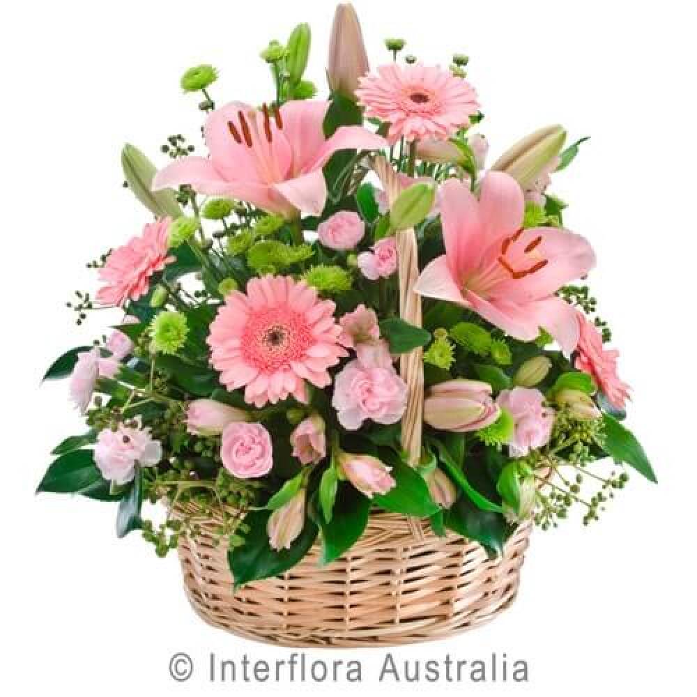 PINK FLOWER BASKET 
